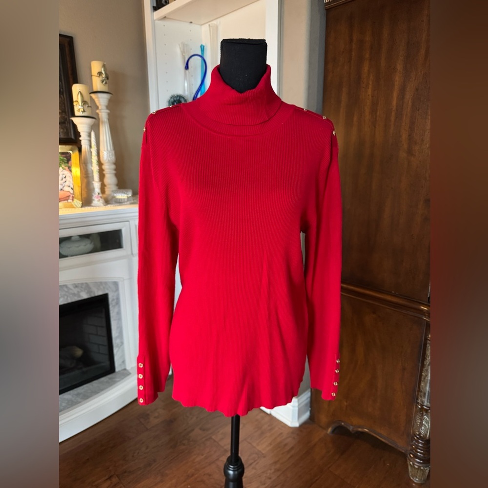 Calvin‎ Klein Red Turtleneck Sweater